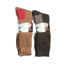 Ski sokken, wolblend, natuurkleuren, set van 3 paar met weeffoutjes, maat 39-42