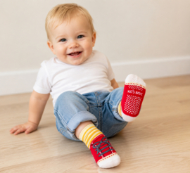 Antislip sokken kind rood geel – maat 20-23 Antislip sokken kind rood geel – maat 20-23