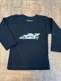 Wooden Buttons Basics - zwart t-shirt race auto - maat 74/80