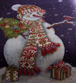 Kerst dekbedovertrek Sneeuwpop - Happy Snowman - 2 persoons met 2 kussenslopen