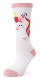 Eenhoorn sokken wit-roze