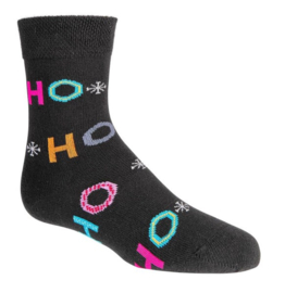 Kerst sokken zwart Ho Ho Ho - maat 30/35