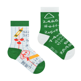 Mismatched kinder sokken - Back 2 School - 2 verschillende sokken - maat 31/35