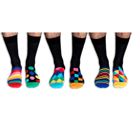 Sock Echange Six Secret Oddsocks  - 6 verschillende mismatched sokken  - maat 39-46