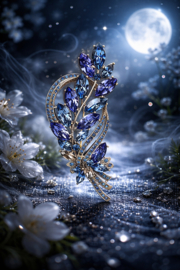 Broche - blauw - retro - corsage