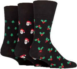 Kerst Gentle Grip diabetes sokken 3 paar mt 39 - 45 met zachte boorden