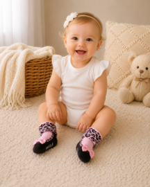Babysokje ballerina roze met strikje