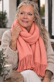 Superzachte sjaal met cashmere – coral