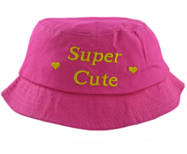 Zonnehoedje Super Cute donker roze  - maat 52