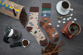 Mismatched sokken - coffee - koffie - 2 verschillende sokken - maat 40/43
