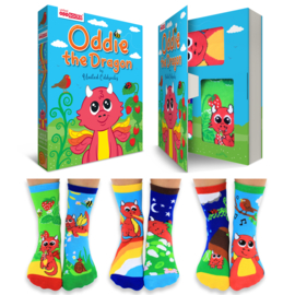 Oddie the Dragon - United Oddsocks - Mismatched draken sokken - 6 verschillende - maat 27 - 30