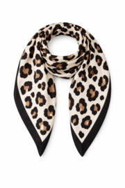Sjaal - Panterprint - Zwart - Camel - Wit