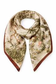 Sjaal - Tropische jungle - Coffee