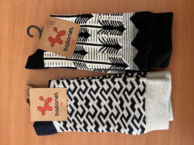 Ballonet cadeauset - 2 paar sokken met cadeau verpakking -  mt 41 - 46  Forest -  Sand