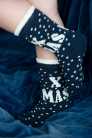 Kerst sok Bonnie Doon XMAS donkerblauw / wit maat 31 - 34