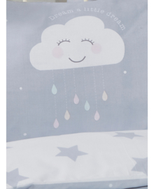Lachende wolken en regendruppels - eenpersoons dekbedovertrek met 1 kussensloop