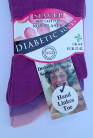 Diabetes sokken 3 paar willekeurige kleuren, non elastic boorden en handgenaaide teennaad , mt 37 - 42