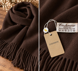 Superzachte sjaal met cashmere – donkerbruin