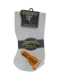 Diabetes sokken BIG FOOT + EXTRA WIJD, 3 paar wit, non elastic boorden en handgenaaide teennaad, mt 45 - 49