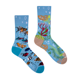Mismatched sokken - Aquarium  - 2 verschillende sokken - maat 40/43