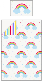 Regenboog en zuurstok kleuren eenpersoons dekbedovertrek - Rainbow
