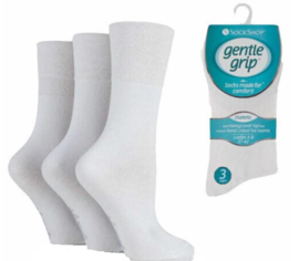 Witte diabetes sokken, set 3 paar, geen knellend boord en zachte teennaad , mt 39 - 45