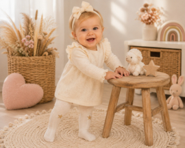 Baby maillot Off White met goudkleurige sterren - maat 56 tot 62