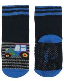 Ewers anti slip sokken Krabbelfix tractor blauw maat 18-19