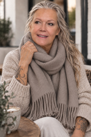 Superzachte sjaal met cashmere – taupe