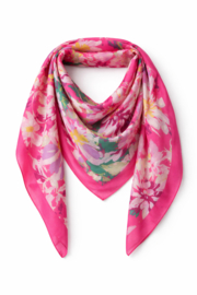 Sjaal - Magenta Rose - Bloemenprint