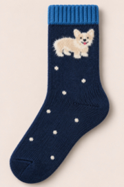 Alpaca damessokken met hondje – maat 35-38 en 39-42