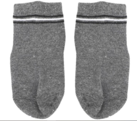 4813 antislip sokken grijs met zwart en wit streepje - anti slip