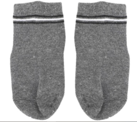 4813 antislip sokken grijs met zwart en wit streepje