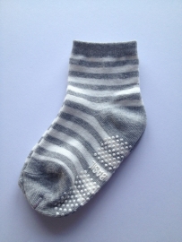 4801 antislip sokken grijs met gebroken wit gestreept