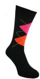 Heren neon sokken met ruiten in maat 39 - 46