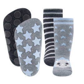 Anti slip sokken set van 2 paar dino/strepen maat 18-19