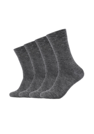 Camano Ca-Soft Wol Sokken 4 PACK - 39/42 Grijs - naadloos zonder knellend elastiek