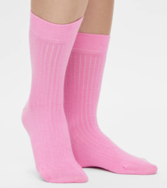 Roze geribbelde eco sokken - natural vibes - maat 36/40