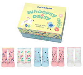 Cadeaudoosje met 5 paar kindersokjes - 1/2 jaar - Whoopsy Daisy