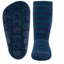 Anti slip sokken set van 2 paar dino/strepen blauw maat 18-19