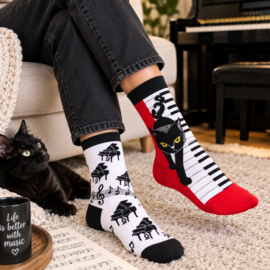 Sokisahtel mismatched sokken – Piano & Kat – maat 40-45