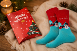Kerstsokken met cadeauverpakking – Merry Christmas