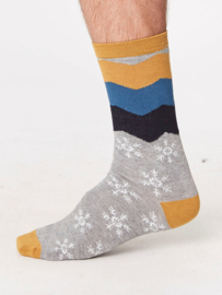 Bamboe sokken - snowflake - set van 3 paar -  maat 41-46