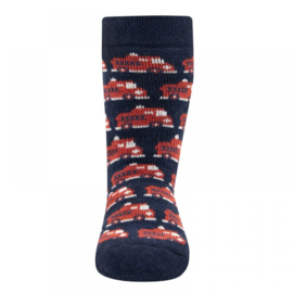 Anti slip sokken set van 2 paar blauw/rood brandweer - maat 19-22