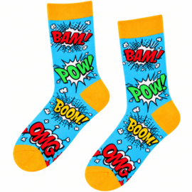 Sokisahtel sokken – Comic BAM POW BOOM – maat 40-45