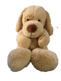 Knuffelhond met grote snuit - bruin camel kleur - superzacht