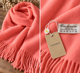Superzachte sjaal met cashmere – coral