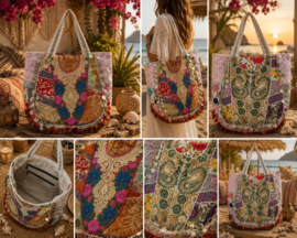 Bohemian Ibiza Tas met metalen details