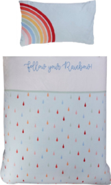 Regenboog dekbedovertrek - follow your rainbow - eenpersoons dekbedovertrek met 1 kussensloop