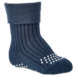 anti slip sokken - bio katoen - Krabbel sokken  2 paar blauw - maat 74/86